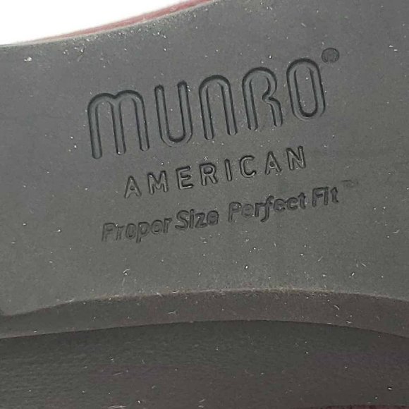 Munro American Womens Randa Heels Deep Wine Leather Textured Slip On Low 6 M New - Picture 13 of 16